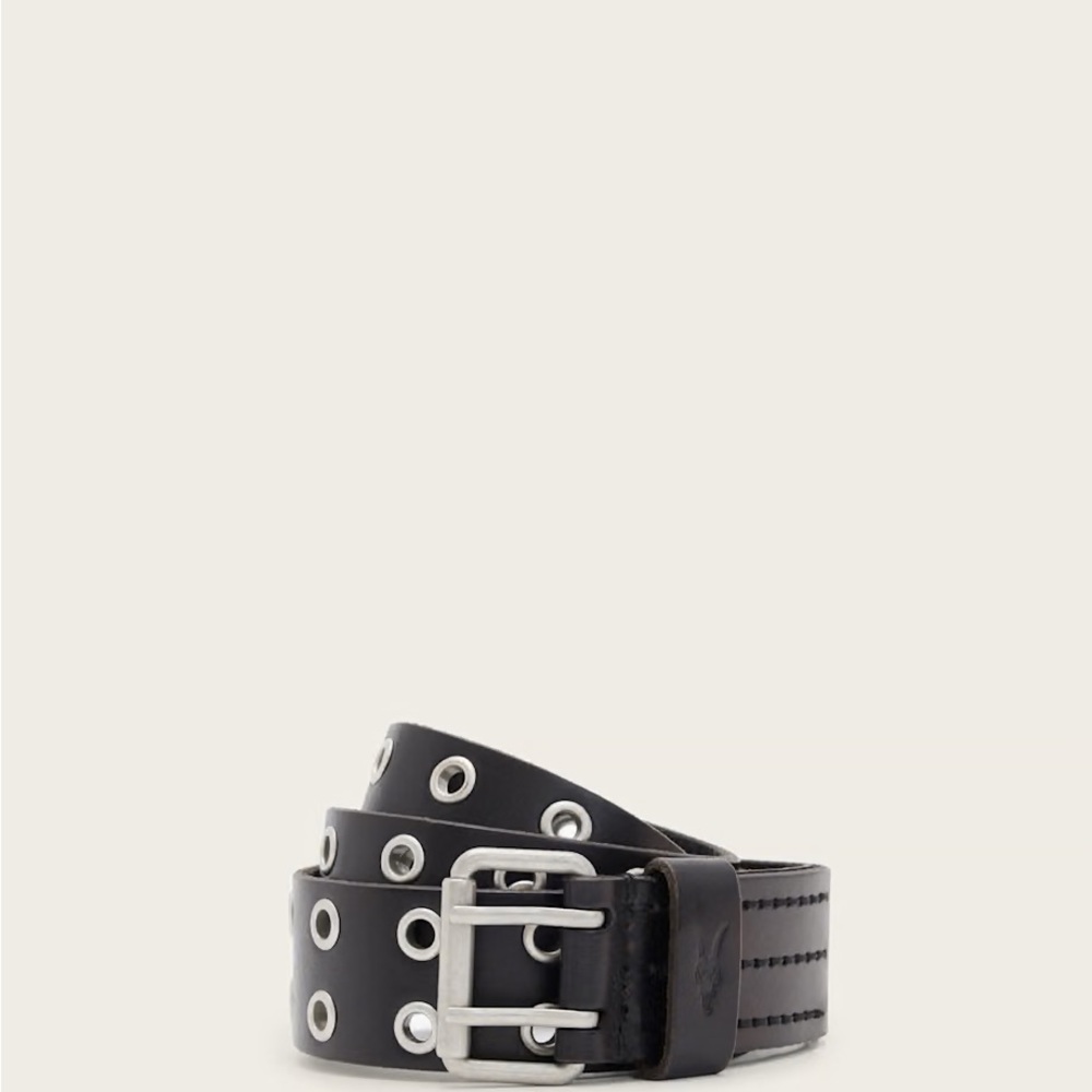 All Saints Black Belt with Silver Buckle